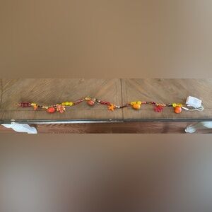 Garland Fall beaded, handmade with beads, pumpkins, leaves & lights